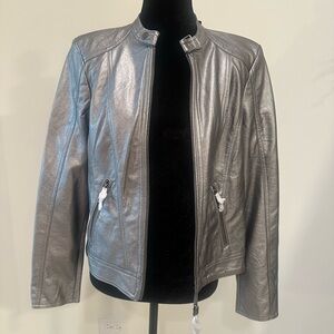 Simply Vera Vera Wang Metallic Moto Jacket | Size Small